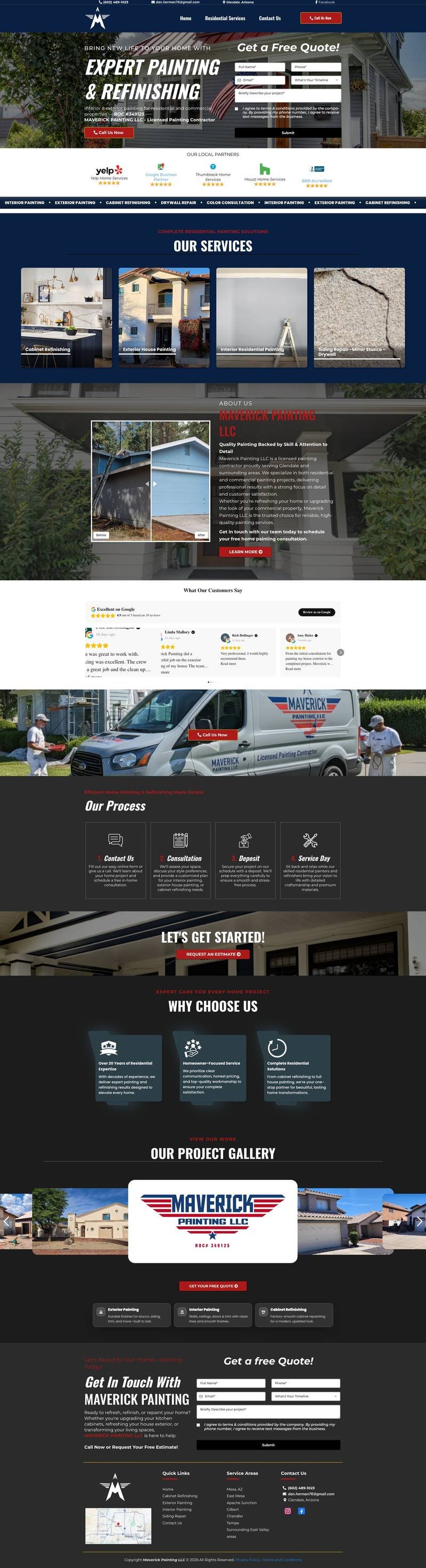 Maverick Paint AZ website